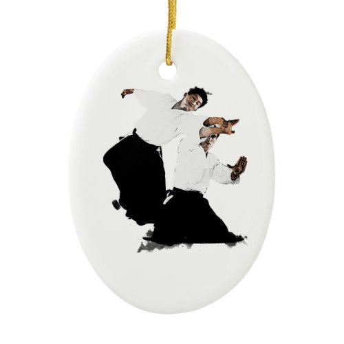 Aikido suwari ceramic ornament