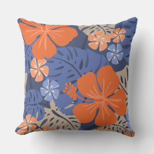 Ailani Hawaiian Hibiscus Tropical - Reversible Outdoor Pillow