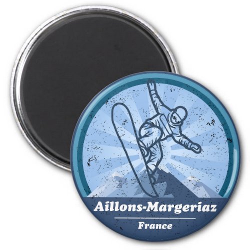 Aillons_Margeriaz Snowboard Magnet