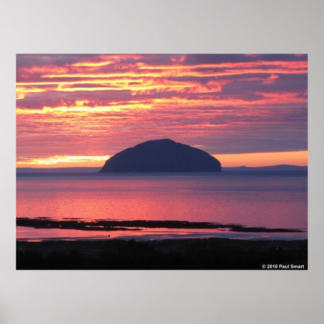 Ailsa Craig Sunset poster (Front)