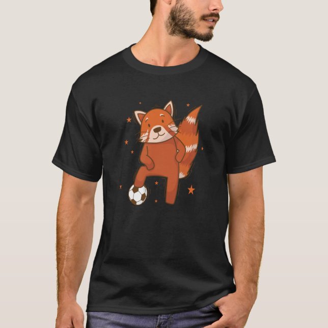 Ailuridae playing Soccer Bear Cat Bamboo T-Shirt (Front)