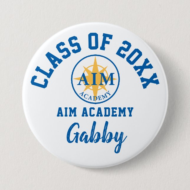 Aim Academy Button Logo Custom Personalized (Front)