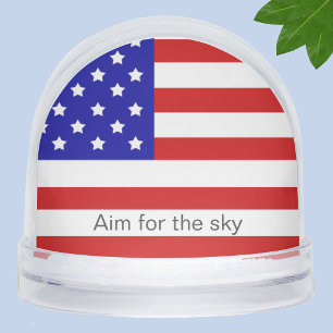 Aim for the Sky American Flag Snow Globe
