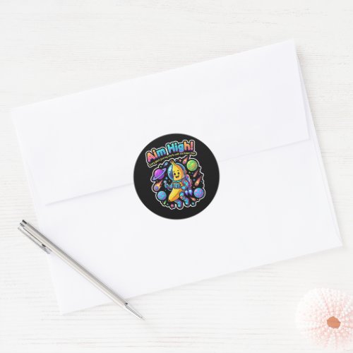 Aim High! – Banana Astronaut Adventure Classic Round Sticker