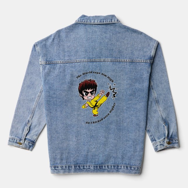 Aim High Motivational Denim Jacket (Back)