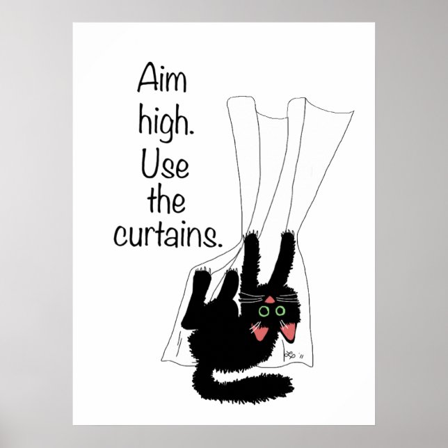 Aim High. Use the Curtains. Poster (Front)