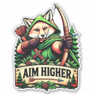 Aim Higher Woodland Fox Sticker