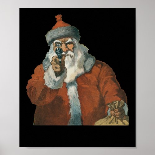 Aim Scary Santa Gun Owner Funny Christmas Gift Poster