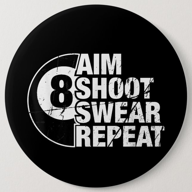 aim shoot swear repeat 8 ball pool billiards playe button (Front)