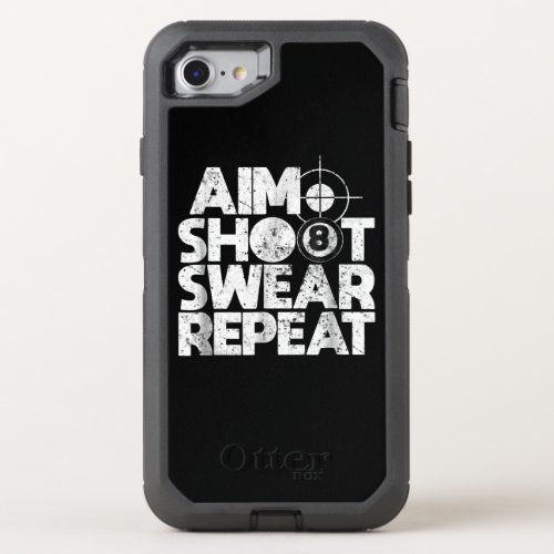 Aim Shoot Swear Repeat Funny Pool Billiards 8 Ball OtterBox Defender iPhone SE87 Case