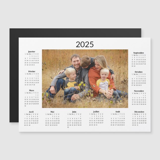 Aimant Calendrier personnalisé 2025 (Front/Back)
