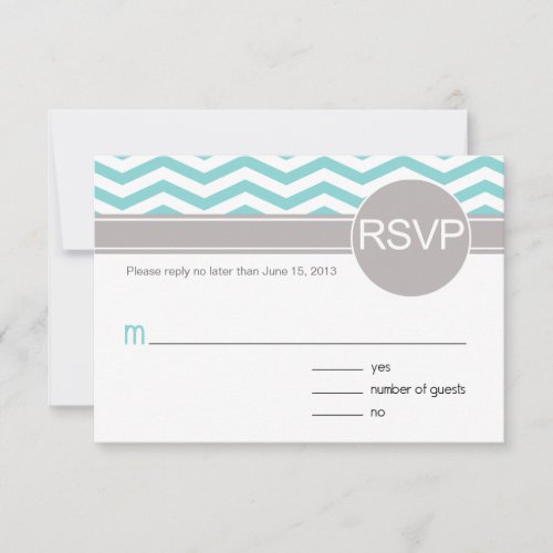 Aimee Chic Chevron RSVP  teal