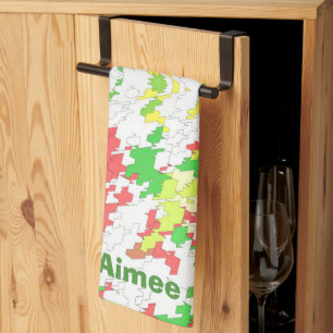 AIMEE ~ Christmas ~Red Yellow Green White ~    Kitchen Towel
