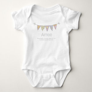 Aimee girls name meaning bunting flag t-shirt baby bodysuit