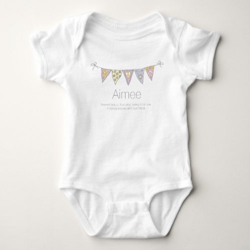 Aimee girls name meaning bunting flag t_shirt baby bodysuit