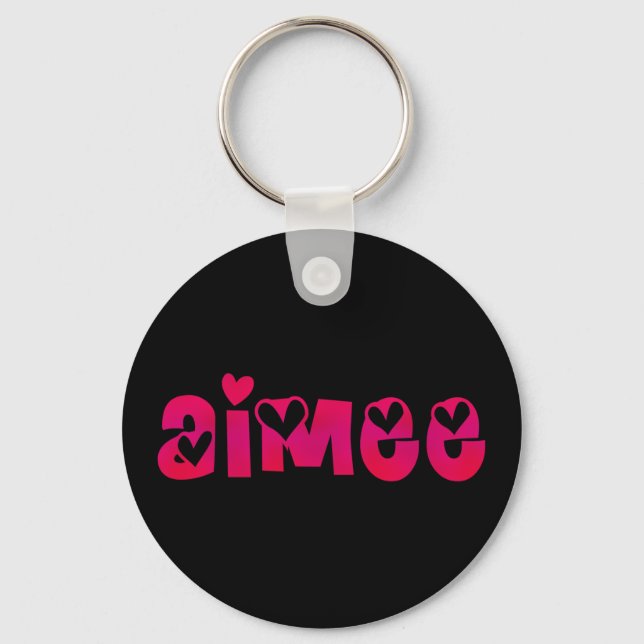 Aimee in Hearts Keychain (Front)