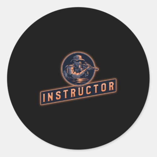 Aiming Armed Firearms Instructor Classic Round Sticker
