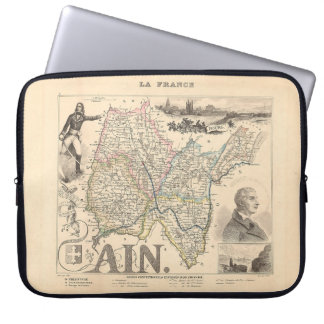 Ain Department France 1858 Alexandre Vuillemin Map Laptop Sleeve