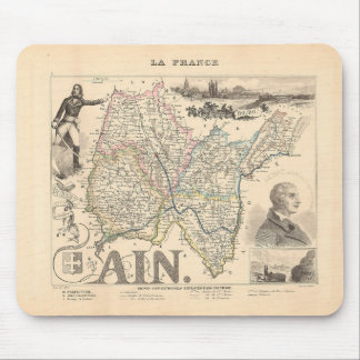 Ain Department France 1858 Alexandre Vuillemin Map Mouse Pad