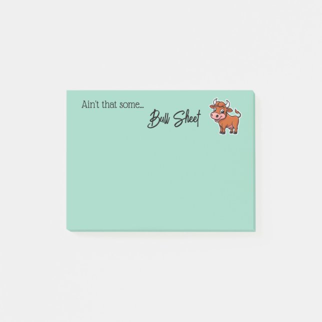 Ain’t That Some Bull Sheet Snarky Funny Quote Post Post-it Notes (Front)