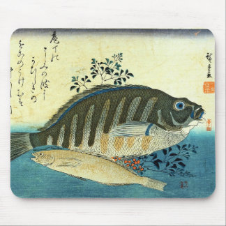 Ainame & Shima-hata - Hiroshige's Japanese Fish Mouse Pad