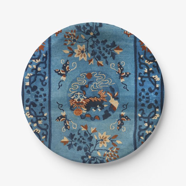 Aincent Chinese Deep Royal Blue  Paper Plates (Front)