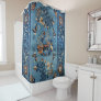 Aincent Chinese Deep Royal Blue  Shower Curtain