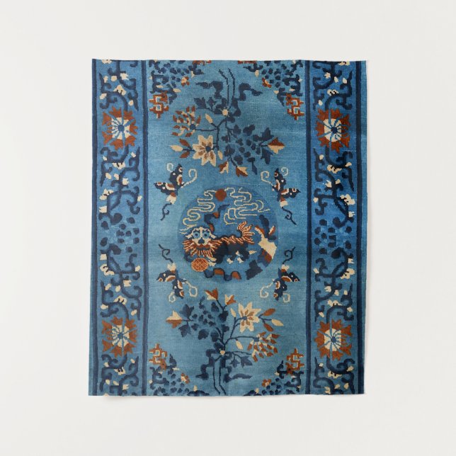 Aincent Chinese Deep Royal Blue  Tapestry (Front)