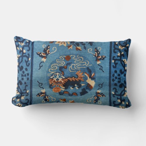 Aincent Chinese Deep Royal Blue Throw Pillow