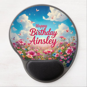 AINSLEY ~ Flowers Butterflies~ Gel Mouse Pad