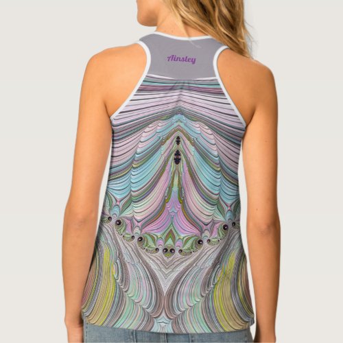AINSLEY  PUFFY  3D Multicolored Singlet Tank To