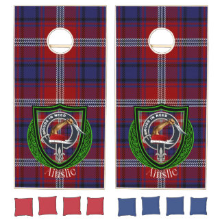 Ainslie Scottish Clan Tartan Crest Cornhole Set