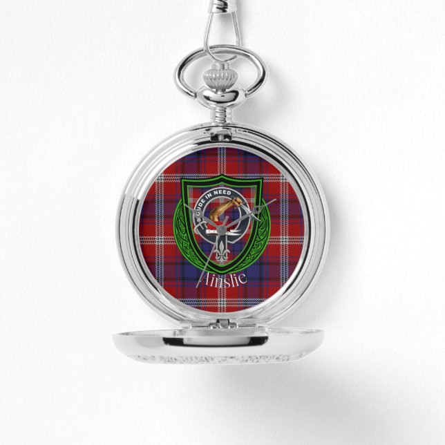 Ainslie Scottish Clan Tartan & Crest Watch (Front)