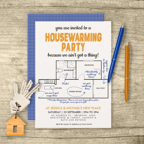 Aint Got A Thing Funny Housewarming Party Invitation