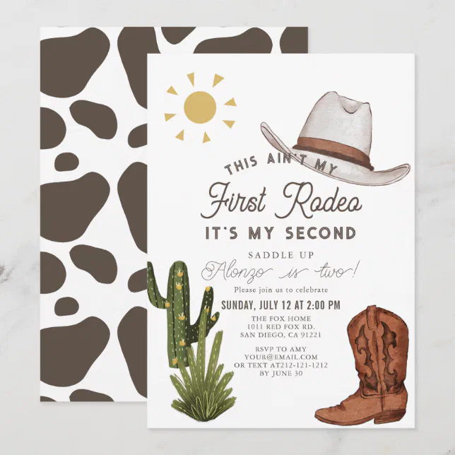 Sursurprise Western 2nd Birthday Decorations - This Ain't My First Rodeo Banner & Garland, Cowboy Theme