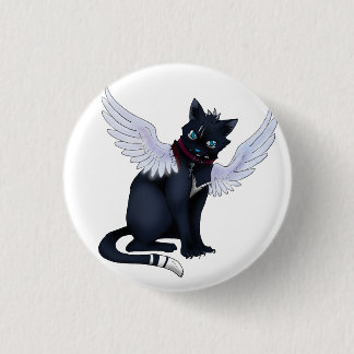 aint no angel cat badge pinback button