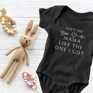AIN'T NO MAMA cute love text customised Baby Bodysuit