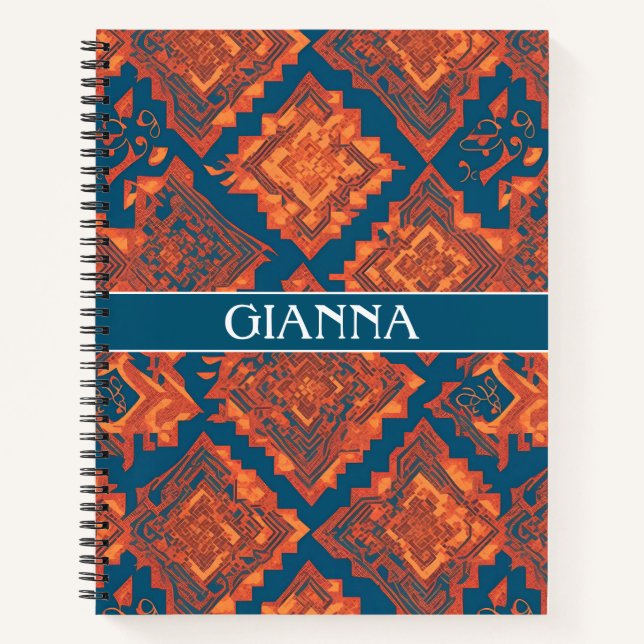 Ainu Mosaic Colorful Personalized Pattern Notebook (Front)