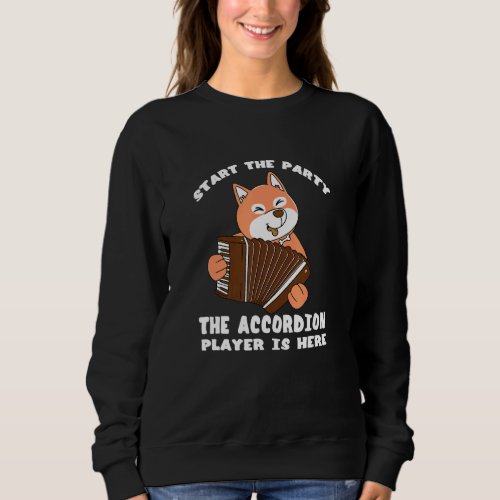 Air Accordion  Fox Accordionist Polka Music Player Sweatshirt