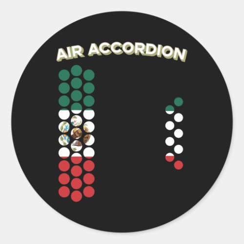 Air Accordion Mexico Flag Cinco De Mayo Music Gift Classic Round Sticker