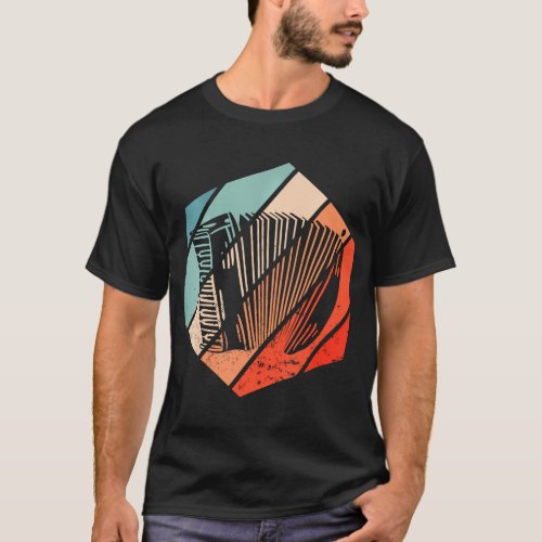 Air Accordion Vintage Colors Music Instrument T_Shirt