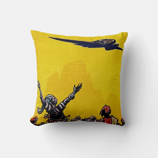 Air Afrique ~ Ligne de Bamako Throw Pillow (Front)