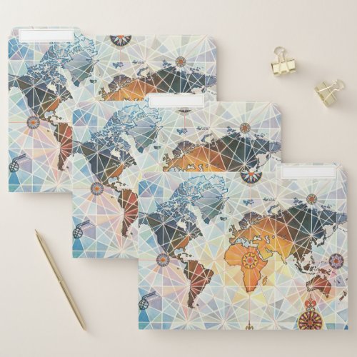 Air Afrique Map of the World File Folder