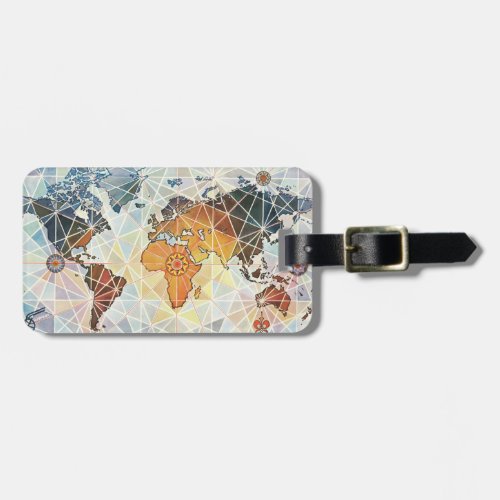 Air Afrique Map of the World Luggage Tag
