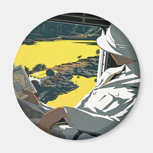 Air Afrique: Visitez L'Afrique en Avion Magnet (Front)