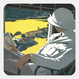 Air Afrique: Visitez L'Afrique en Avion Square Sticker