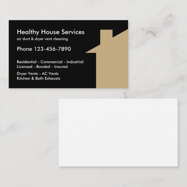 Air And Dryer Vent Cleaning Business Card (Front/Back)