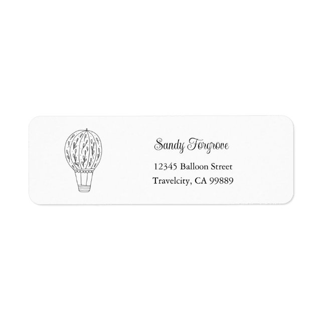 Air Balloon Address Label, Return Address Label (Front)