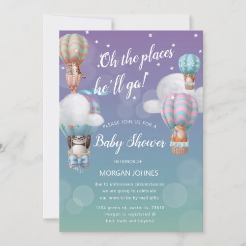 air balloon animals Baby Shower by mail invitation