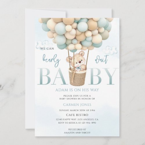 Air Balloon Baby Shower Invitation